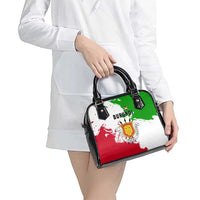 Burundi Flag Shoulder Handbag with National Emblem and Motto Unité Travail Progres
