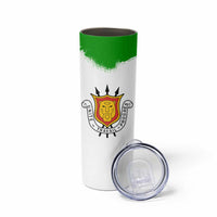Burundi Flag Skinny Tumbler with National Emblem and Motto Unité Travail Progres