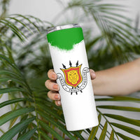 Burundi Flag Skinny Tumbler with National Emblem and Motto Unité Travail Progres