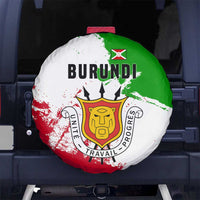 Burundi Flag Spare Tire Cover with National Emblem and Motto Unité Travail Progres