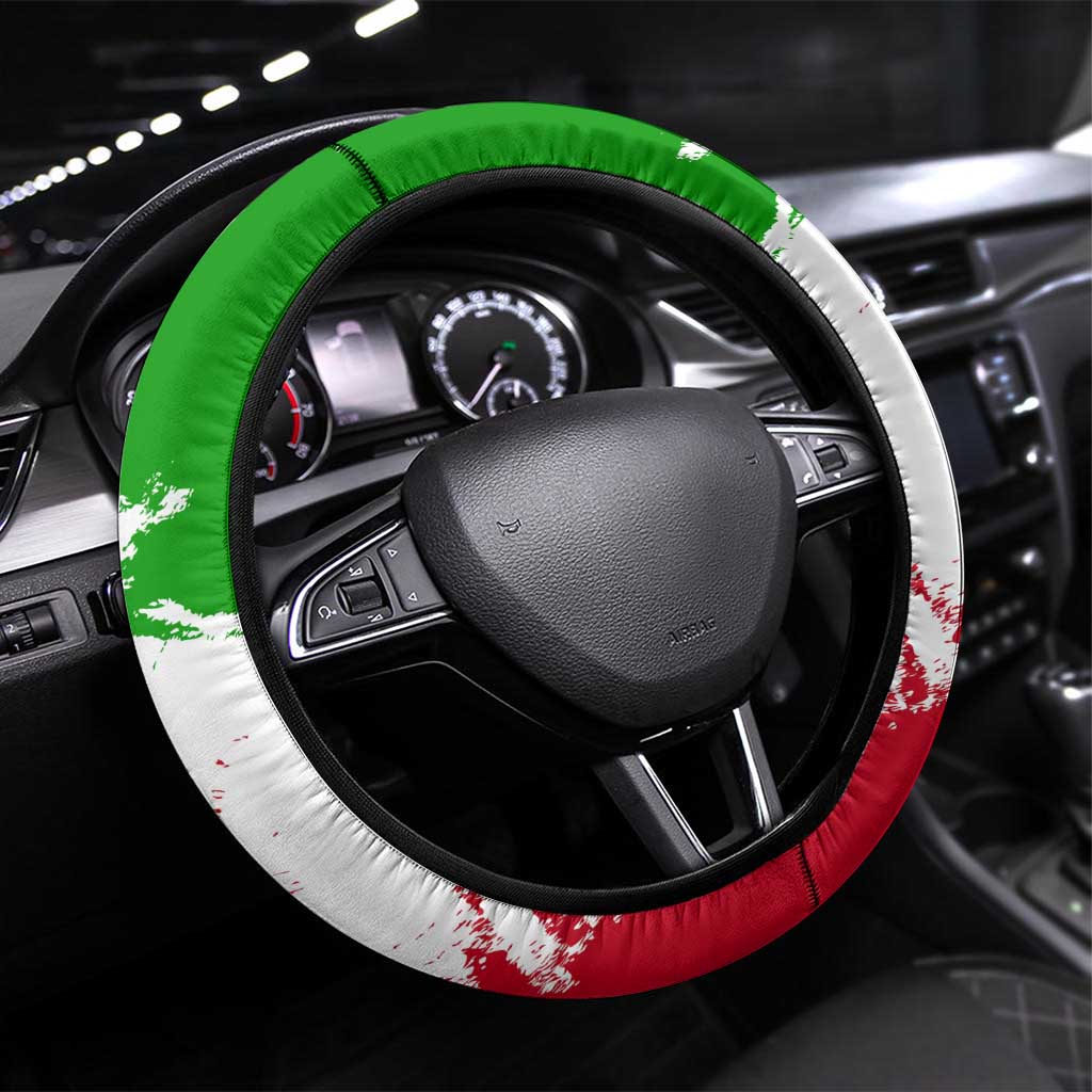 Burundi Flag Steering Wheel Cover with National Emblem and Motto Unité Travail Progres
