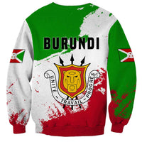 Burundi Flag Sweatshirt with National Emblem and Motto Unité Travail Progres