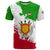 Burundi Flag T Shirt with National Emblem and Motto Unité Travail Progres