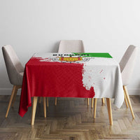Burundi Flag Tablecloth with National Emblem and Motto Unité Travail Progres