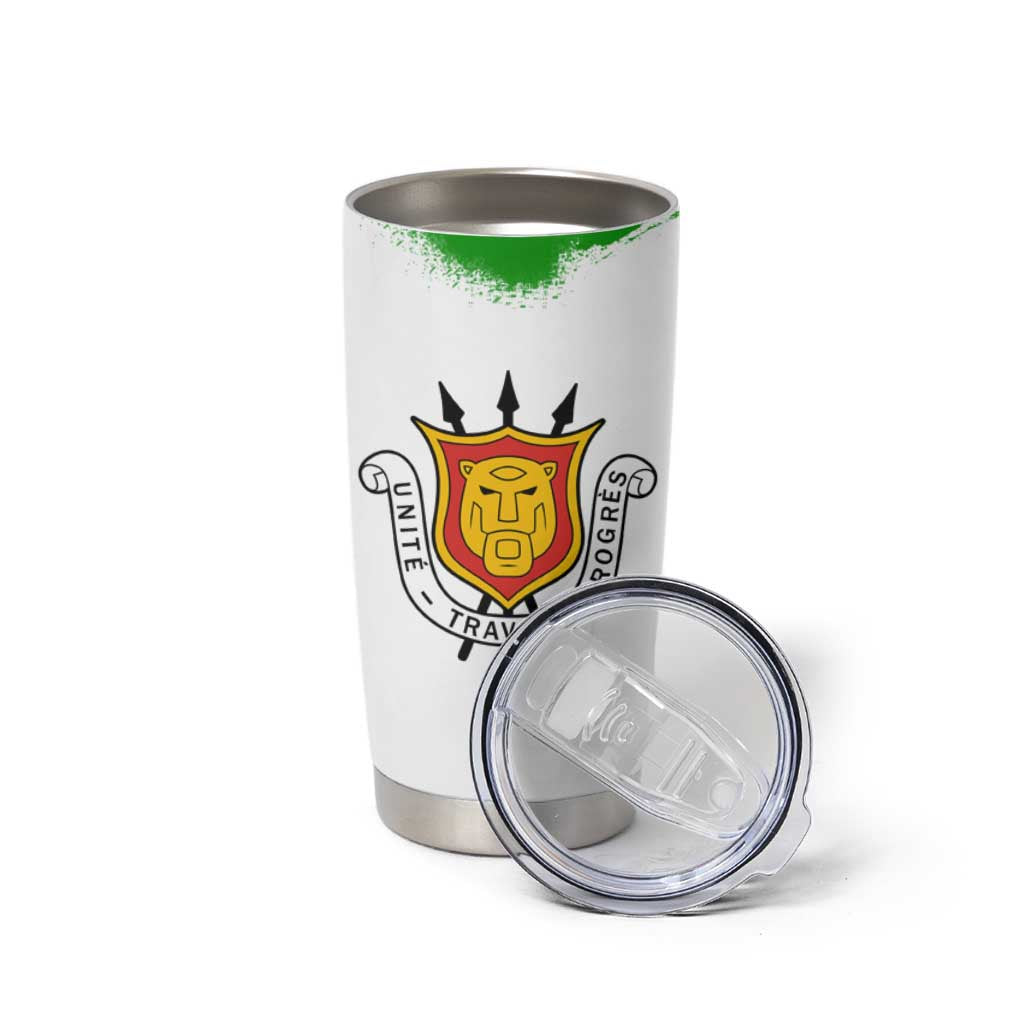 Burundi Flag Tumbler Cup with National Emblem and Motto Unité Travail Progres
