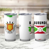 Burundi Flag Tumbler Cup with National Emblem and Motto Unité Travail Progres