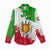 Burundi Flag Women Casual Shirt with National Emblem and Motto Unité Travail Progres