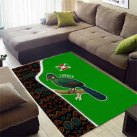 Burundi Turaco Area Rug with National Bird and Flag Pattern