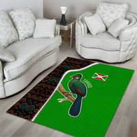 Burundi Turaco Area Rug with National Bird and Flag Pattern