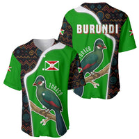 Burundi Turaco Baseball Jersey with National Bird and Flag Pattern