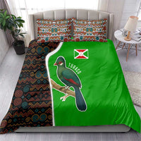 Burundi Turaco Bedding Set with National Bird and Flag Pattern