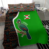 Burundi Turaco Bedding Set with National Bird and Flag Pattern