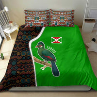 Burundi Turaco Bedding Set with National Bird and Flag Pattern