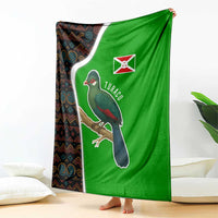 Burundi Turaco Blanket with National Bird and Flag Pattern
