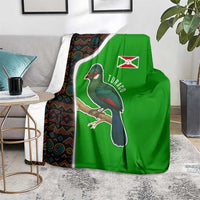 Burundi Turaco Blanket with National Bird and Flag Pattern