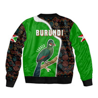 Burundi Turaco Bomber Jacket with National Bird and Flag Pattern