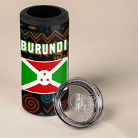 Burundi Turaco 4 in 1 Can Cooler Tumbler with National Bird and Flag Pattern