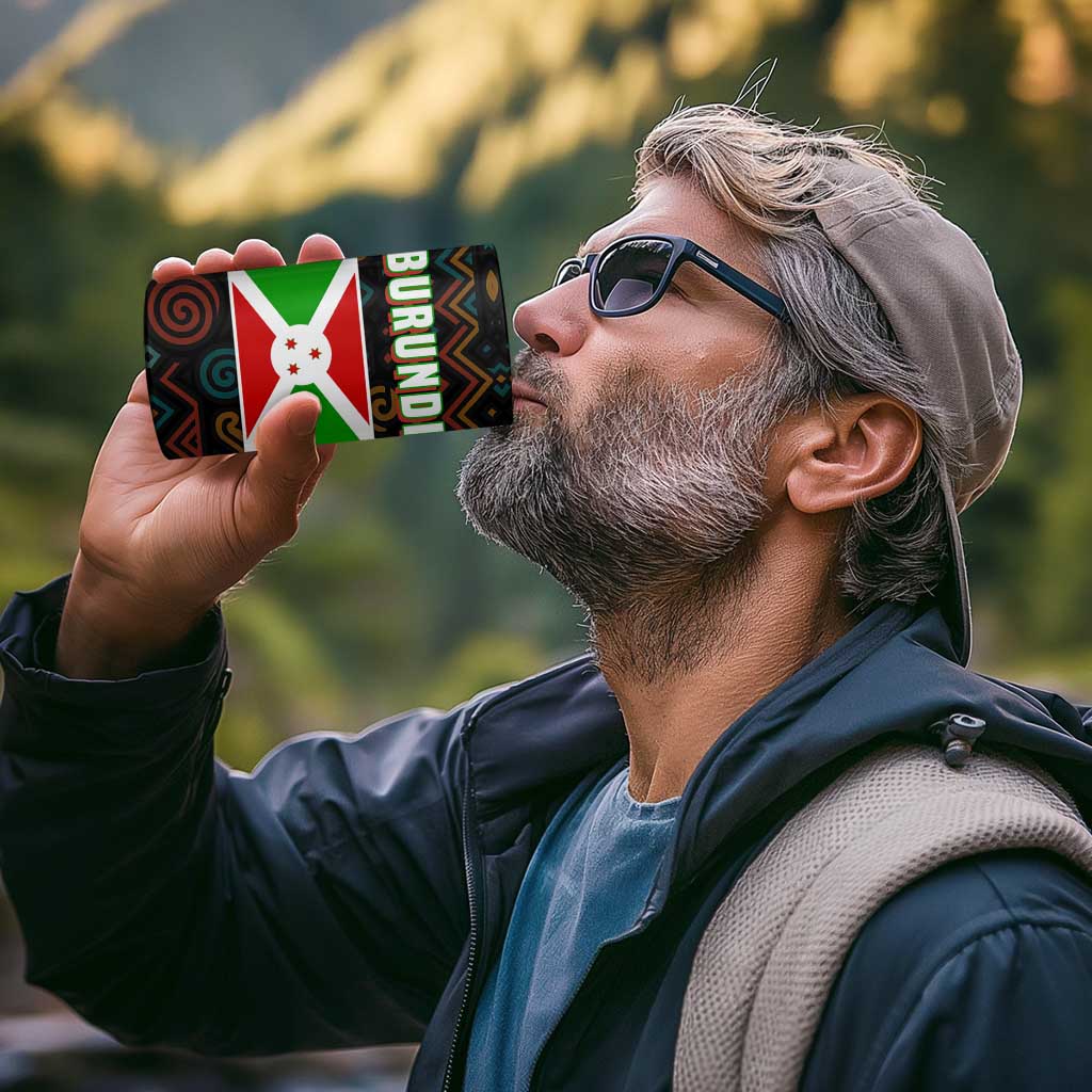 Burundi Turaco 4 in 1 Can Cooler Tumbler with National Bird and Flag Pattern