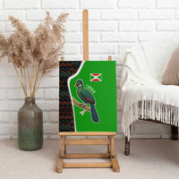 Burundi Turaco Canvas Wall Art with National Bird and Flag Pattern