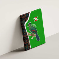 Burundi Turaco Canvas Wall Art with National Bird and Flag Pattern
