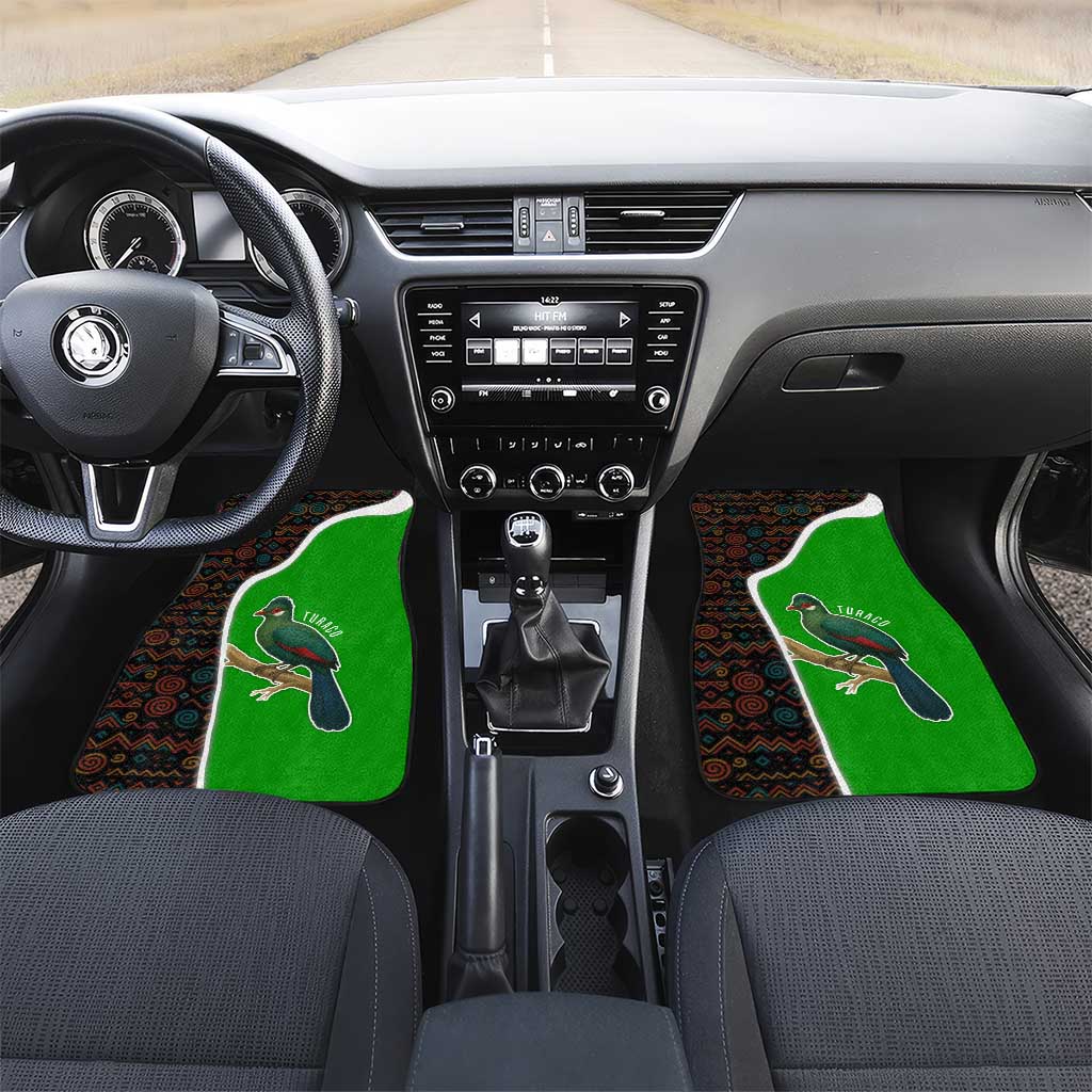 Burundi Turaco Car Mats with National Bird and Flag Pattern
