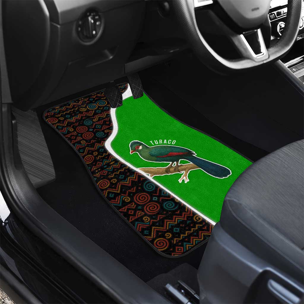 Burundi Turaco Car Mats with National Bird and Flag Pattern