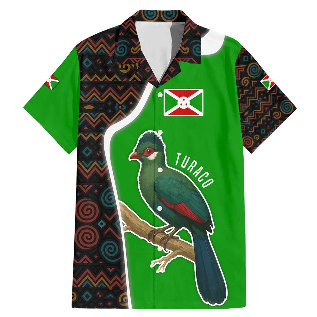 Burundi Turaco Family Matching Mermaid Dress and Hawaiian Shirt with National Bird and Flag Pattern
