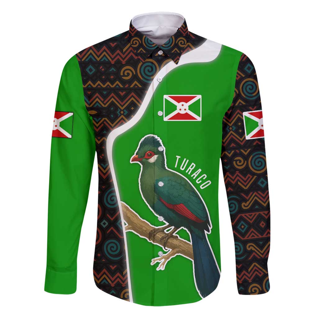 Burundi Turaco Family Matching Mermaid Dress and Hawaiian Shirt with National Bird and Flag Pattern