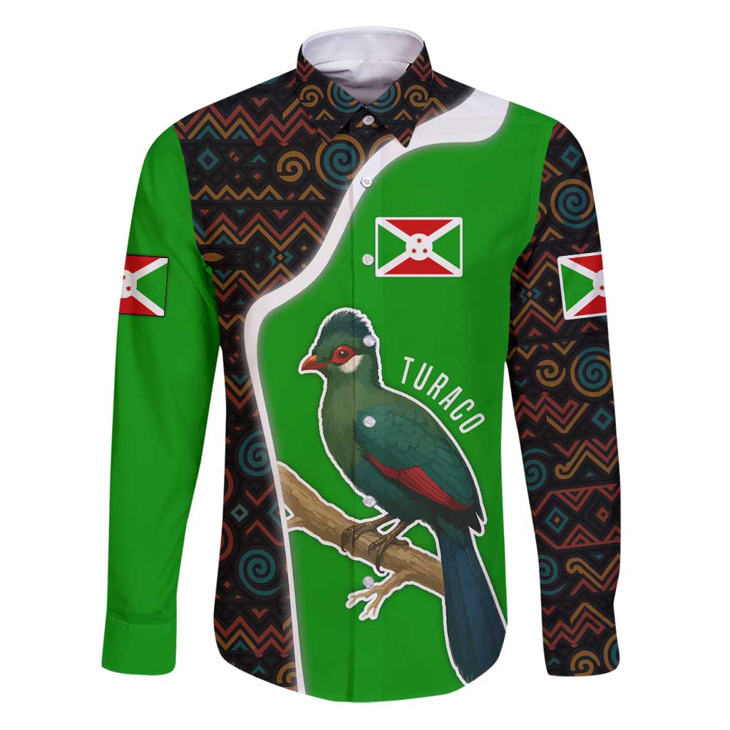 Burundi Turaco Family Matching Puletasi and Hawaiian Shirt with National Bird and Flag Pattern
