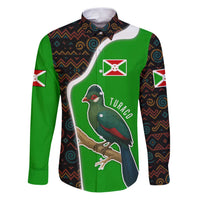 Burundi Turaco Family Matching Puletasi and Hawaiian Shirt with National Bird and Flag Pattern