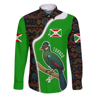 Burundi Turaco Family Matching Summer Maxi Dress and Hawaiian Shirt with National Bird and Flag Pattern