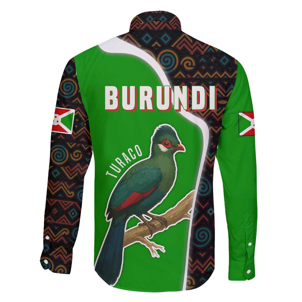 Burundi Turaco Family Matching Tank Maxi Dress and Hawaiian Shirt with National Bird and Flag Pattern