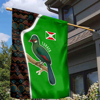 Burundi Turaco Garden Flag with National Bird and Flag Pattern
