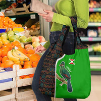 Burundi Turaco Grocery Bag with National Bird and Flag Pattern