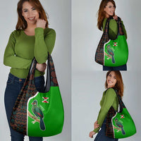 Burundi Turaco Grocery Bag with National Bird and Flag Pattern