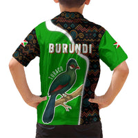 Burundi Turaco Hawaiian Shirt with National Bird and Flag Pattern
