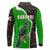 Burundi Turaco Long Sleeve Polo Shirt with National Bird and Flag Pattern