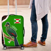 Burundi Turaco Luggage Cover with National Bird and Flag Pattern
