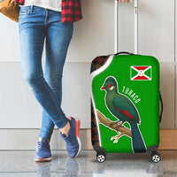 Burundi Turaco Luggage Cover with National Bird and Flag Pattern