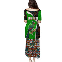 Burundi Turaco Puletasi with National Bird and Flag Pattern