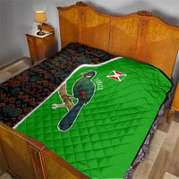 Burundi Turaco Quilt with National Bird and Flag Pattern