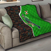 Burundi Turaco Quilt with National Bird and Flag Pattern