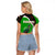 Burundi Turaco Raglan Cropped T Shirt with National Bird and Flag Pattern