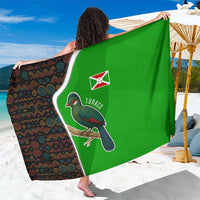 Burundi Turaco Sarong with National Bird and Flag Pattern