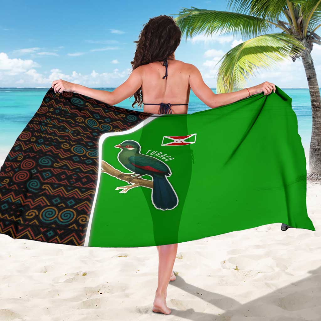 Burundi Turaco Sarong with National Bird and Flag Pattern