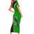 Burundi Turaco Short Sleeve Bodycon Dress with National Bird and Flag Pattern