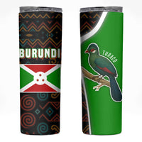 Burundi Turaco Skinny Tumbler with National Bird and Flag Pattern