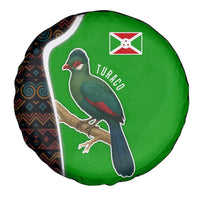 Burundi Turaco Spare Tire Cover with National Bird and Flag Pattern