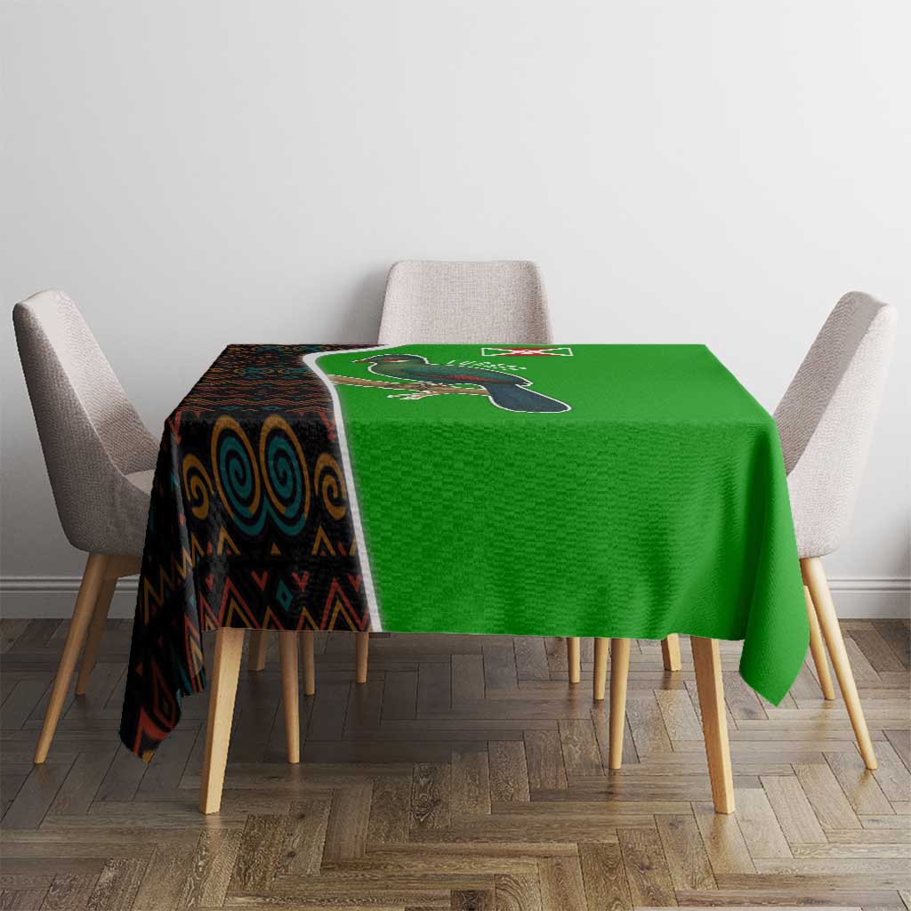 Burundi Turaco Tablecloth with National Bird and Flag Pattern