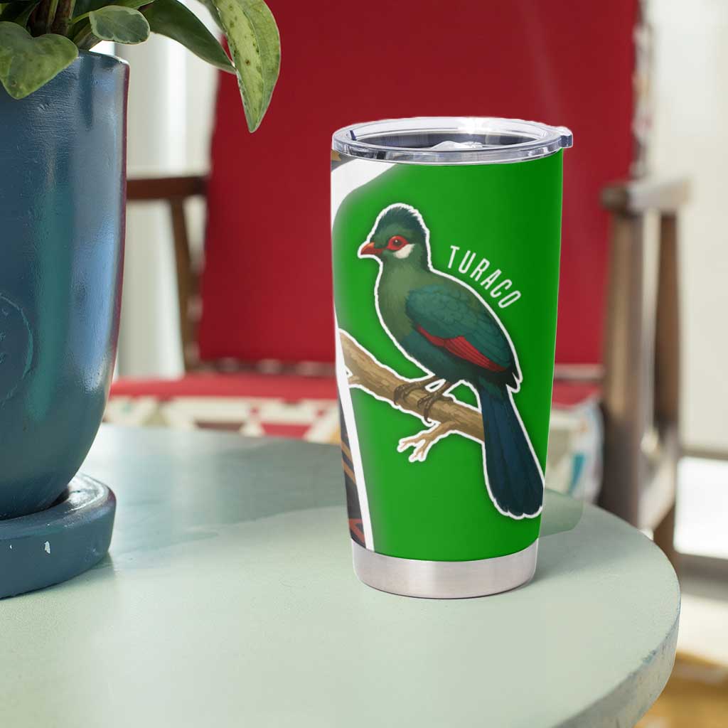 Burundi Turaco Tumbler Cup with National Bird and Flag Pattern